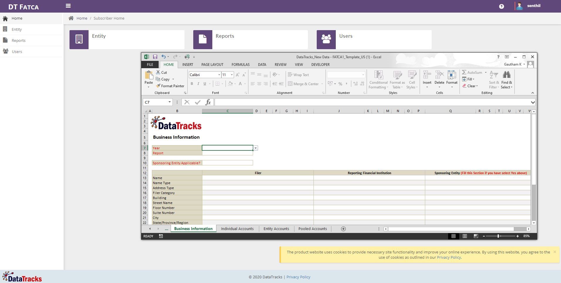 Excel entry